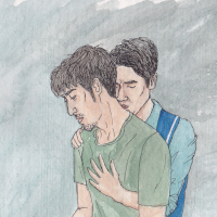 Yunlan hugging a sad Shen Wei