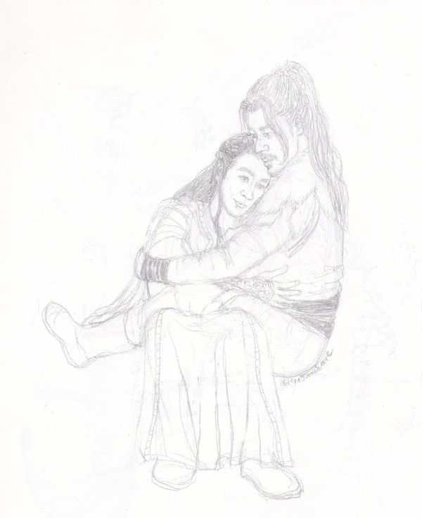 two men cuddling