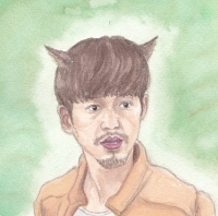 man with cat ears