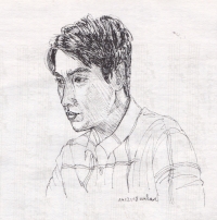 Shen Wei without glasses looking serious