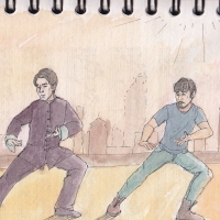 two men doing Tai Chi