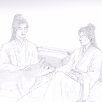 Lianhua and Xiaobao resting