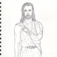 one-armed man wrapped in cloth
