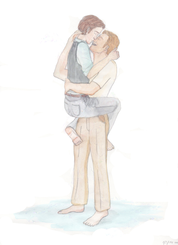 Erik carrying a happy Charles