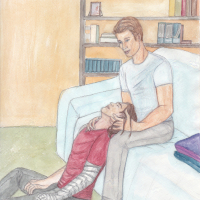 two men relaxing