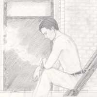 man on stairwell