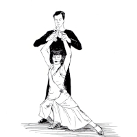 Phryne dancing tango with Sasha de Lisse