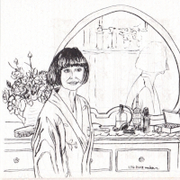 Phryne amidst her vanity table accessoires
