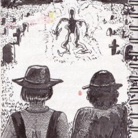 Phryne and Dot encountering a ghost